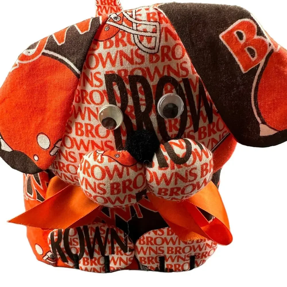 Vintage Handmade Cleveland Browns Dog Mascot Tissue Box Cover